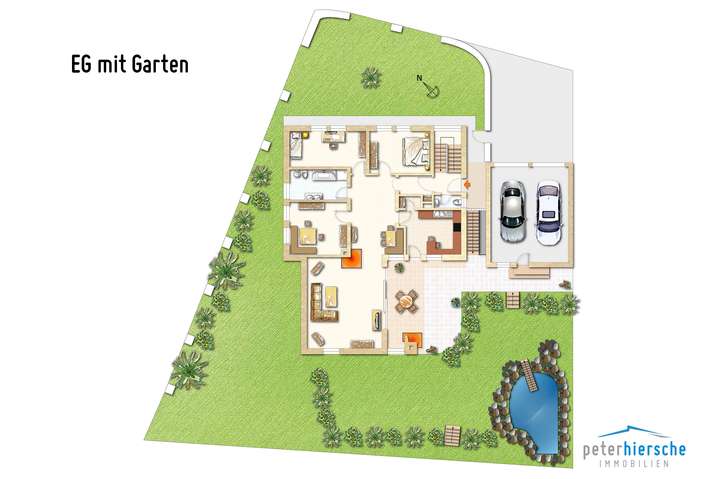Grundriss EG mit Garten