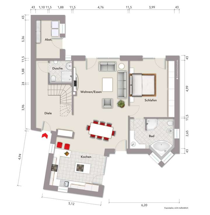 Grundriss Erdgeschoss (nicht m