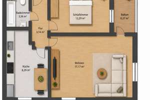 Ruhig gelegene, renovierte 2-Zimmer-Wohnung mit Balkon & direktem Zugang zum Gemeinschaftsgarten – Die vollständige Adresse der Immobilie erhältst du vom Anbieter., 26125 Ohmstede, Oldenburg (Oldenburg) – Vorschaubild 2