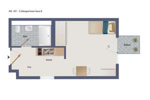 Neubau-Erstbezug möbliertes 1-Zimmer Apartment in Darmstadt – Die vollständige Adresse der Immobilie erhältst du vom Anbieter., 64295 Darmstadt-West, Darmstadt – Vorschaubild 10