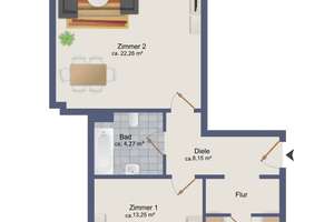 Oldenfelde: Attraktive Zwei-Zimmer-Wohnung mit Balkon und schönem Grundriss. – Die vollständige Adresse der Immobilie erhältst du vom Anbieter., 22143 Rahlstedt, Hamburg – Vorschaubild 18
