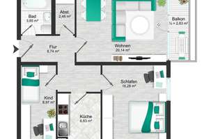 Familienfreundliche 3-Zimmer-Wohnung mit viel Platz! – Appenzeller Straße 95, 81475 Fürstenried-West, München – Vorschaubild 13