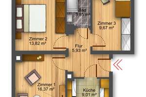 Sonnige 3-Zimmer-Wohnung mit Loggia in gefragter Wohnlage von Striesen – Fürstenwalder Straße 13, 1277 Striesen-Ost, Dresden – Vorschaubild 12