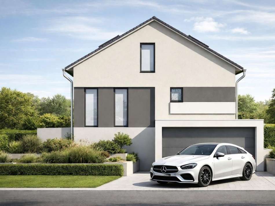 Hausansicht mit Garage
