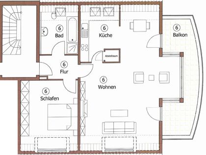 Schöne 2,5 - Zimmerwohnung im Dachgeschoss einer outlet Stadtvilla