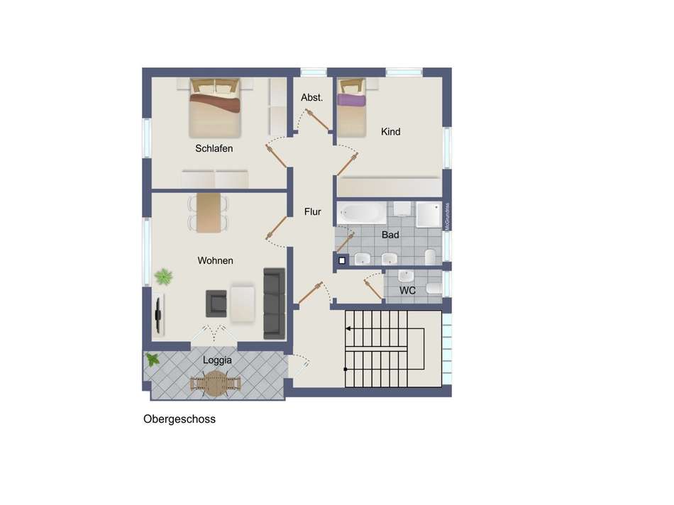 Grundriss OG visualisiert