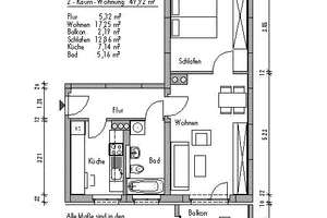 Gemütliche 2-Raum-Wohnung! – Wieckestr. 4, 1237 Reick, Dresden – Vorschaubild 2