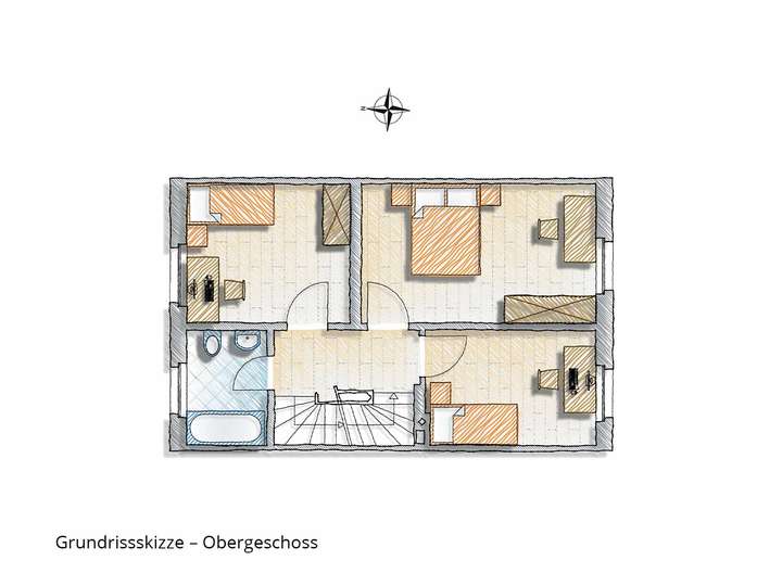 Grundrissskizze Obergeschoss