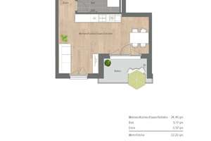 ++SOMMERAKTION++ 1-Zimmer-Appartement im 1. Obergeschoss mit Südbalkon – Die vollständige Adresse der Immobilie erhältst du vom Anbieter., 80995 Lerchenau-Ost, München – Vorschaubild 9