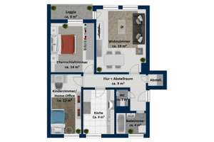 Nicht aufwendig zu renovieren: 3-Zimmer-Wohnung mit Balkon und eigenem Garagenplatz – Die vollständige Adresse der Immobilie erhältst du vom Anbieter., 80939 Freimann, München – Vorschaubild 17