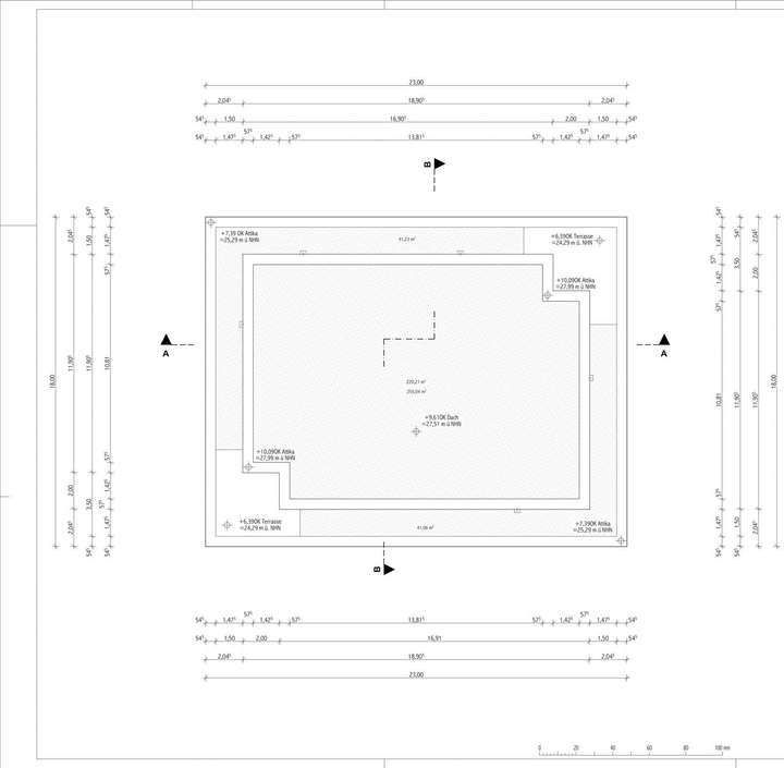 Planung Grundriss Dachaufsicht