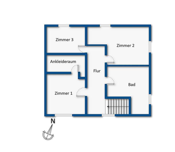 Grundrissskizze Obergeschoss 