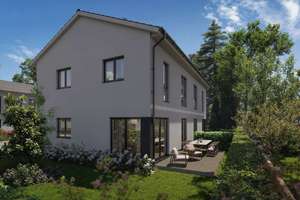 Fußbodenheizung, Wärmepumpe usw.: Neubau-Doppelhaus für zwei Familien inkl. Grundstück in Bernau – Die vollständige Adresse der Immobilie erhältst du vom Anbieter., 16321 Bernau bei Berlin – Vorschaubild 1