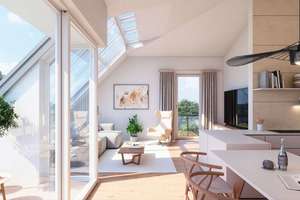 Wohnung Nr. 8: Exklusive Dachgeschoss-Wohnung mit überhohen Decken und Blick auf Schloss Blutenburg