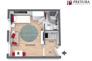 Modernisiertes und vollmöbliertes 1-Zimmerapartment – 67059 Mitte, Ludwigshafen am Rhein – Vorschaubild 2