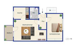 Hohe Decken, Balkon und Toplage: Attraktive 2-Zimmer-Wohnung in Essen-Rüttenscheid – Die vollständige Adresse der Immobilie erhältst du vom Anbieter., 45131 Rüttenscheid, Essen – Vorschaubild 11