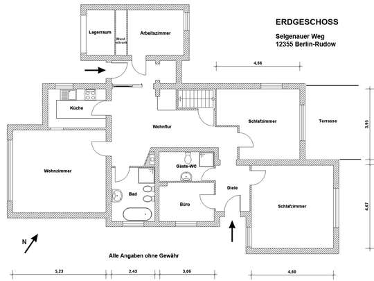 Bungalow mit Einliegerwohnung, Ausbaureserve und großem Garten in Rudow - Bild 29