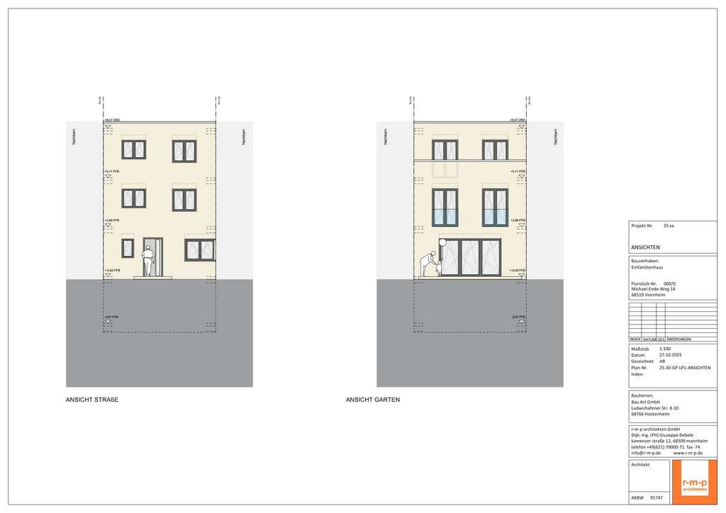 Modernes Reihenmittelhaus mit Aufteilungsvarianten