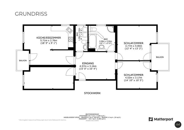 Grundriss (4 Zimmer)