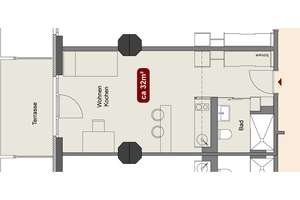Vollmöbliertes M+ Apartment mit Terrasse für Studenten oder Azubis / ALL-In Miete – Querstraße 15-17, 4103 Zentrum-Ost, Leipzig – Vorschaubild 6