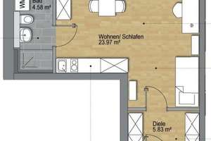 Neues möbiliertes 34m² Studentenappartment am Galgenberg direkt an der UNI – Otto-Hahn-Straße 40, 93053 Galgenberg, Regensburg – Vorschaubild 9