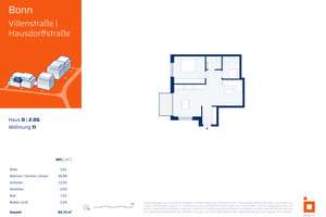 D11: Kompakt geschnittene 2-Zimmerwohnung  im 2. OG - mit Südbalkon – Villenstraße 4, 53129 Dottendorf, Bonn – Vorschaubild 4
