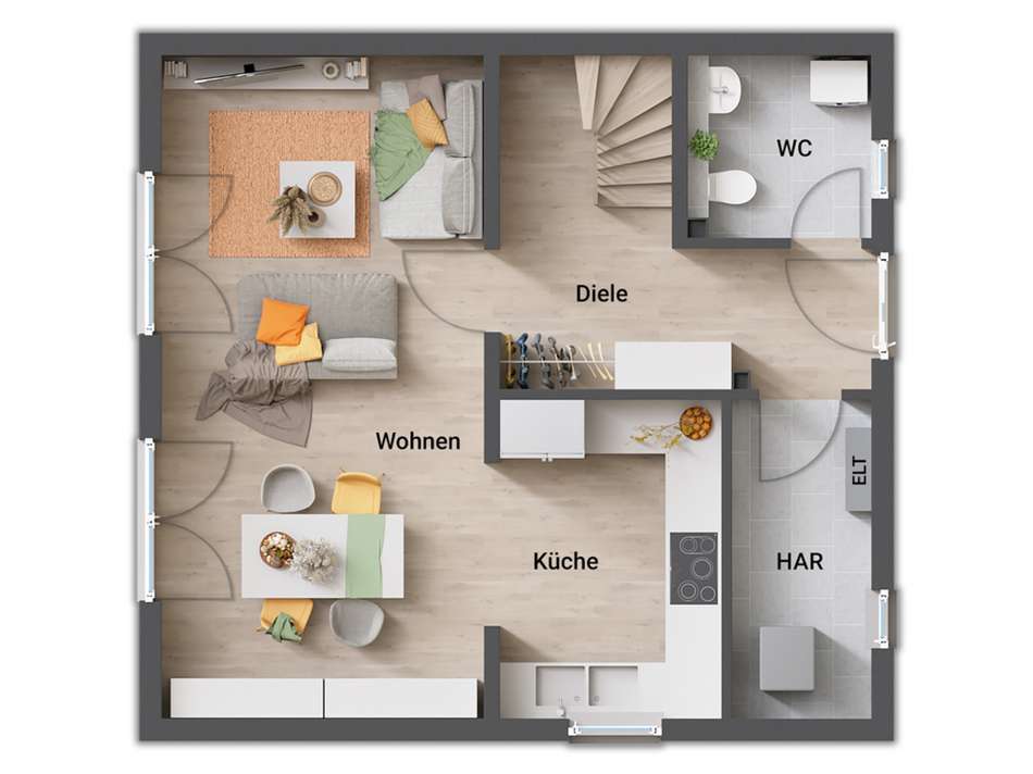 Grundissbeispiel Erdgeschoss