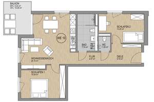 3-Zimmer Wohnung mit Balkon