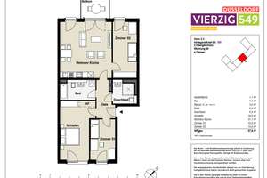 Urbanes Wohnglück: 4 Zimmer mit zwei Bädern, Balkon und hervorragender Anbindung – Hildegard-Knef-Straße 101, 40549 Heerdt, Düsseldorf – Vorschaubild 14