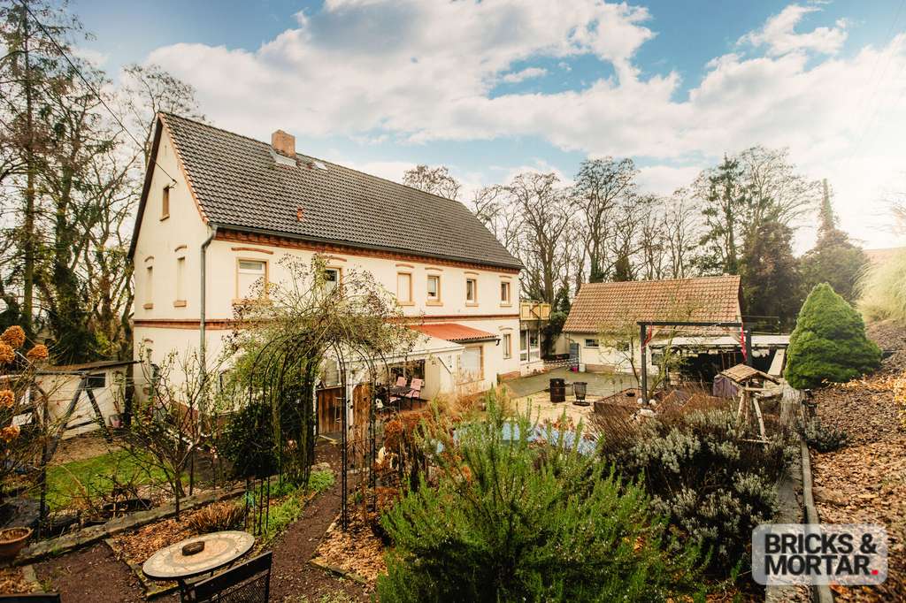 Immobilie in Schkopau - Großzügiges Ziegelhaus mit Einliegerwohnung, Kamin, Wintergarten & Doppelgarage - Bild 1