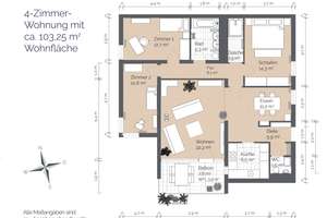 Nähe Westpark: Helle, großzügige 4,5-Zi.-Wohnung mit uneinsehbarem Balkon u. Alpenblick- sofort frei – Die vollständige Adresse der Immobilie erhältst du vom Anbieter., 80686 Friedenheim, München – Vorschaubild 22