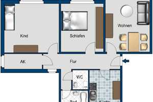 Frisch sanierte 3-Zimmer-Wohnung! – Am Brünnchen 5, 56072 Koblenz – Vorschaubild 2