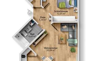 2 Zimmer Wohnung mit Dachterrasse zum Selbstbezug – 81927 Englschalking, München – Vorschaubild 7