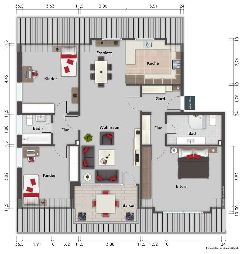 Immobilie in Hasloh - renovierungsbedürftige 4-Zimmer-Eigentumswohnung zum Kauf in Hasloh - Wentzel Dr. - Bild 1