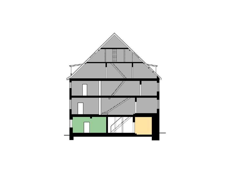 Schnitt des Gebäudes