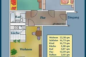 Reinkommen und Wohlfühlen: familienfreundliche 3-Zimmer-Wohnung mit Balkon – 1307 Johannstadt-Süd, Dresden – Vorschaubild 2