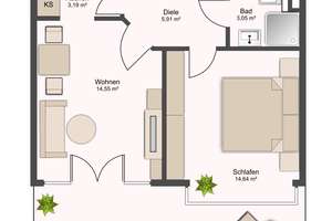 schicke 2-Zimmer-Wohnung mit großer Terrasse in Horn, Nähe Uni – Die vollständige Adresse der Immobilie erhältst du vom Anbieter., 28359 Lehe, Bremen – Vorschaubild 10