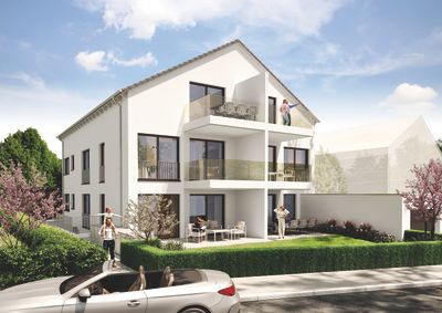 3-Zimmer-Wohnung mit 2 Terrassen und 2 Gartenanteilen
