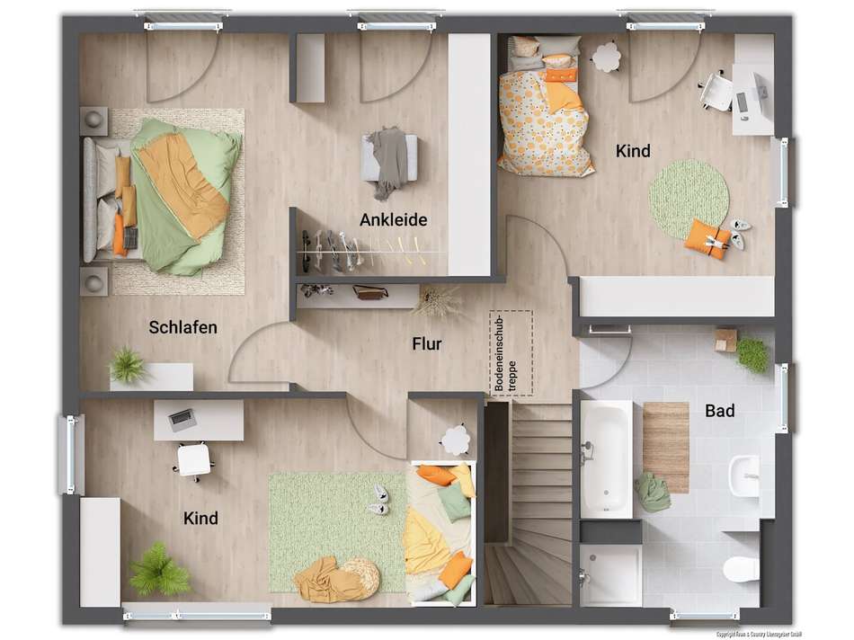 Beispiel OG mit Ankleide