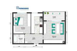 Helle, modernisierte 2-Zimmer Wohnung mit Außenstellplatz in Heidelberg - bezugsfrei – Kolbenzeil 16a, 69126 Rohrbach, Heidelberg – Vorschaubild 11