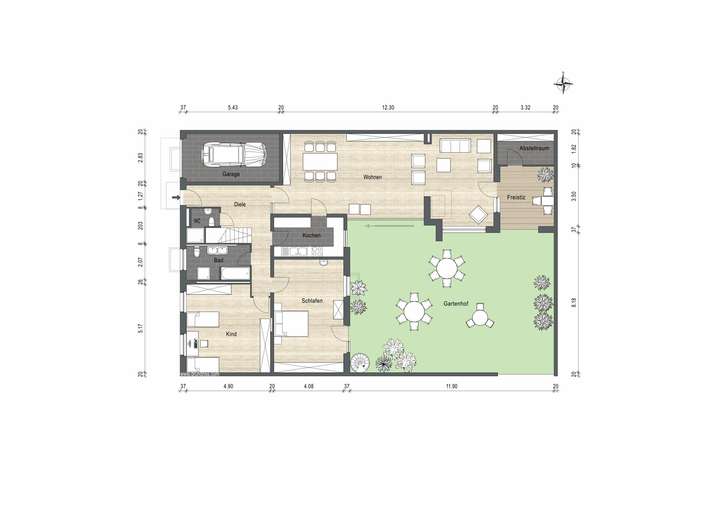 Erdgeschoss - Einrichtungsbeis