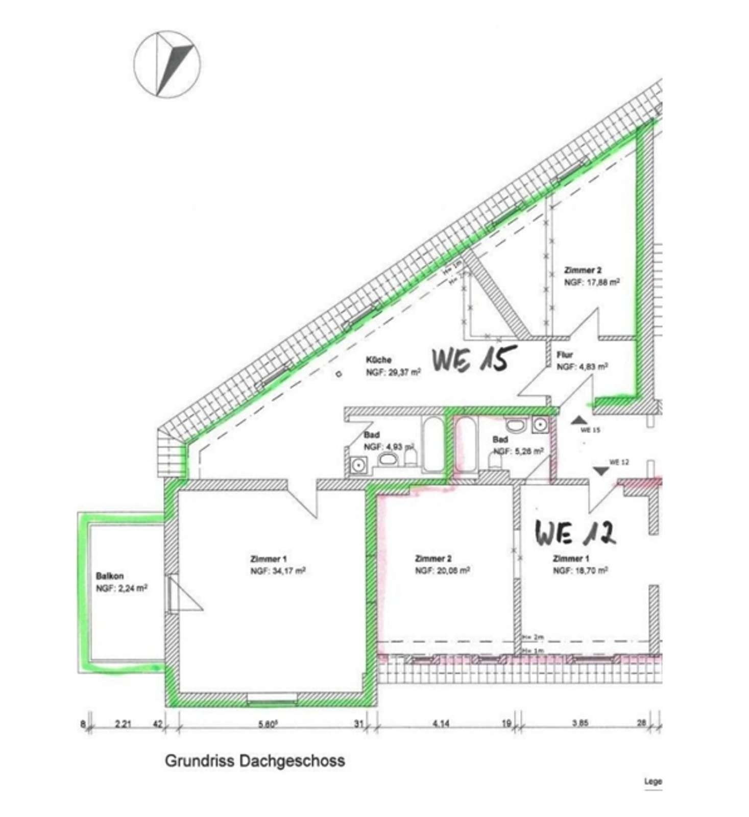 Geräumige 2-Dachgeschoss-Zimmer-Wohnung mit Balkon in Erfurt/Löbervorstadt