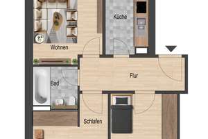 Schöne 3-Zimmer-Wohnung in Gohlis-süd| Bad mit Wanne | großer Balkon – Die vollständige Adresse der Immobilie erhältst du vom Anbieter., 4155 Gohlis-Süd, Leipzig – Vorschaubild 2