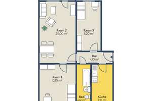 3-Raum-Wohnung mit Balkon am Baggersee in Thekla – Klingenthaler Str. 30, 4349 Thekla, Leipzig – Vorschaubild 2