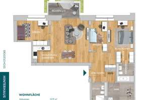 *** 4 Zimmer *  großer Wohn- Essbereich * TG * Parkett * EBK *Fußbodenheizung *** – Straße der Nationen 80b, 9111 Zentrum, Chemnitz – Vorschaubild 17