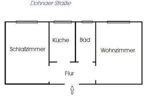 Ab September 2026 oder später: Kleine 2-Zimmer-Singlewohnung mit sep. Küche und Dusche im 1.OG – Dohnaer Straße 81, 1219 Leubnitz-Neuostra, Dresden – Vorschaubild 2
