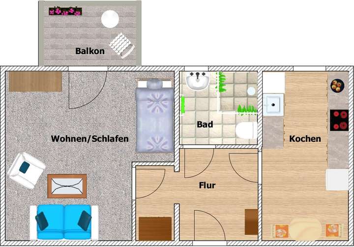 Grundriss Wohnung 25-43-61 FAR