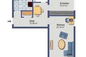 Fast barrierefrei 2 Zimmer Penthousewohnung mit Alpenblick! ca 67 m² mit großem Süd-Balkon & Garage – Die vollständige Adresse der Immobilie erhältst du vom Anbieter., 81243 Aubing-Süd, München – Vorschaubild 17