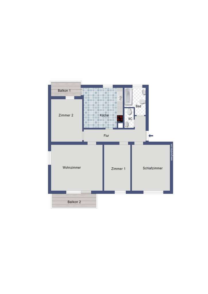Immobilie in Walldorf - Schöne 4 ZKB-Wohnung in Walldorf - Bild 3