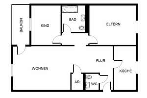 Für Vater - Mutter - Kind: weitläufige 3,5-Zimmer-Wohnung – Weidenstr. 65, 45899 Beckhausen, Gelsenkirchen – Vorschaubild 3